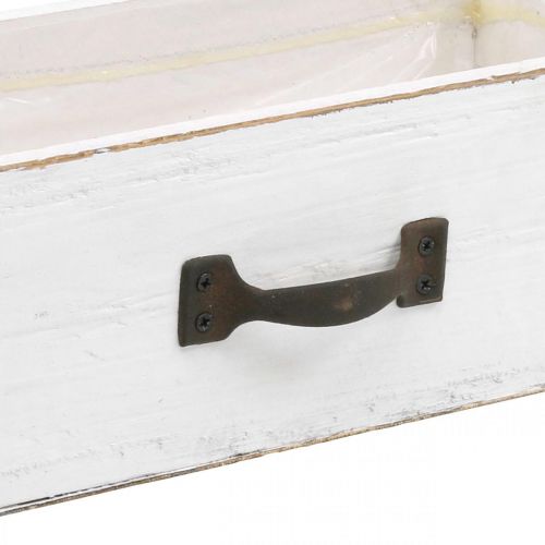 Floristik24 Cajón decorativo caja de plantas blanca madera vintage look 25×13×8cm
