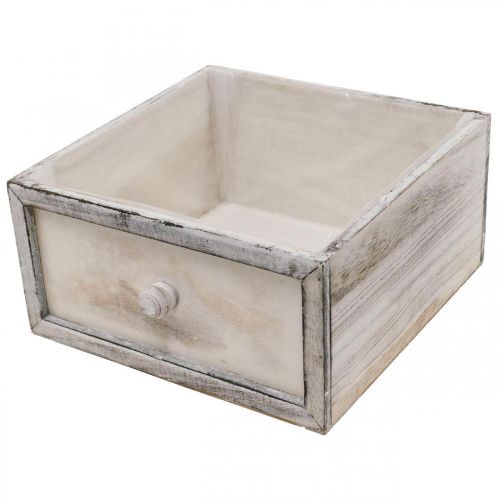 Artículo Macetero cajon de madera look antiguo crema 24/20/16/12cm juego de 4