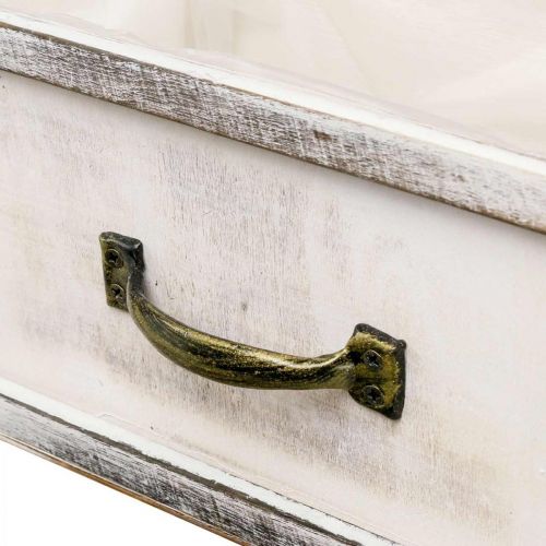 Floristik24 Macetero cajón madera crema vintage 40/35/30/25cm set de 4