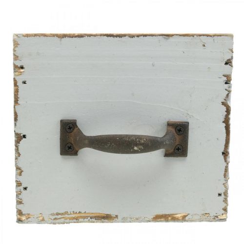 Floristik24 Cajón para plantas cajón de madera shabby chic gris 12,5×12,5×11cm