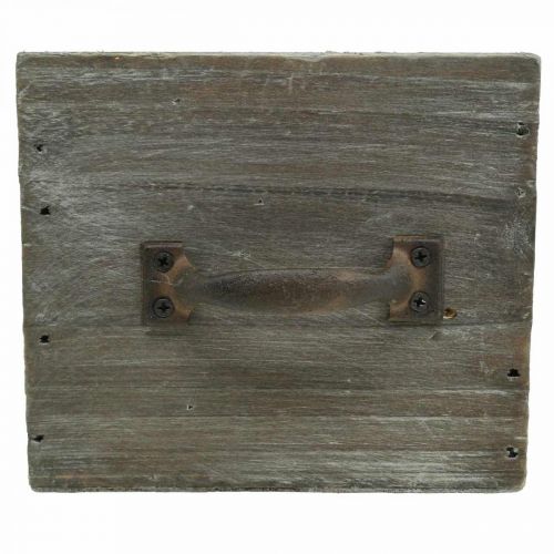 Floristik24 Cajón para plantas decoración madera shabby chic natural 12,5×12,5×11cm