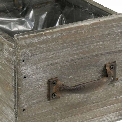 Floristik24 Cajón para plantas decoración madera shabby chic natural 12,5×12,5×11cm