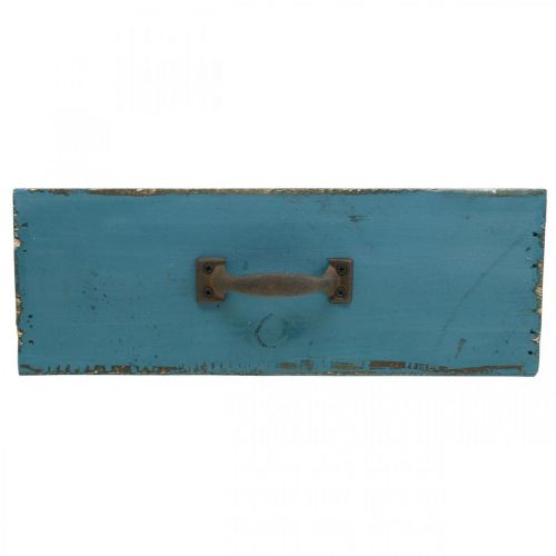 Floristik24 Caja de plantas cajón madera shabby chic azul 25x13x9cm