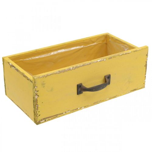 Floristik24 Macetero cajonera de madera Shabby Chic Amarillo 25x13x9cm