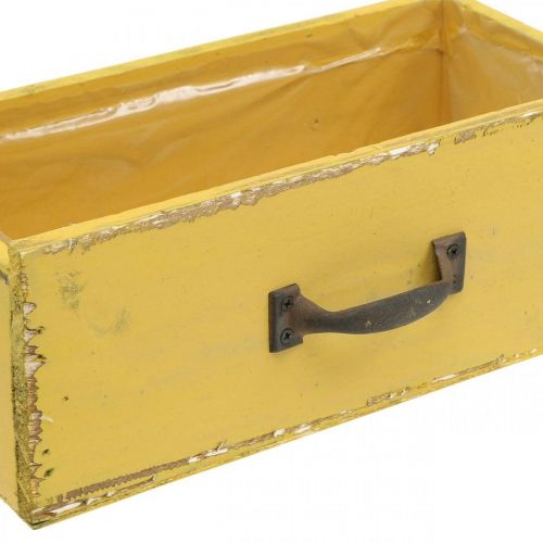 Floristik24 Macetero cajonera de madera Shabby Chic Amarillo 25x13x9cm