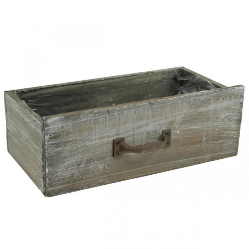 Floristik24 Caja de plantas cajón madera shabby chic blanco lavado 25x13x9cm