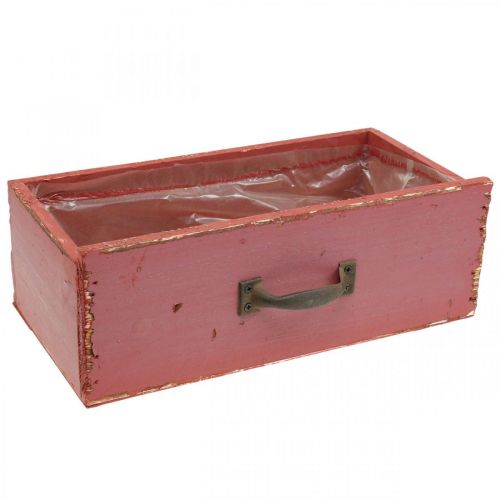 Floristik24 Macetero Cajonera Madera Shabby Chic Rojo 25x13x9cm