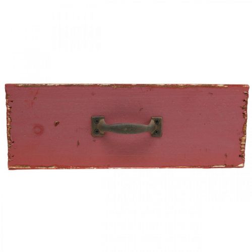 Floristik24 Macetero Cajonera Madera Shabby Chic Rojo 25x13x9cm