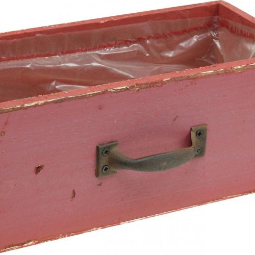 Floristik24 Macetero Cajonera Madera Shabby Chic Rojo 25x13x9cm