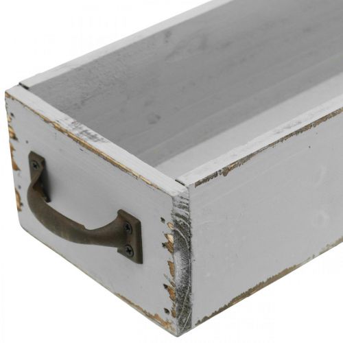 Floristik24 Bandeja decorativa cajón planta madera Shabby Chic Gris 65×11×7cm