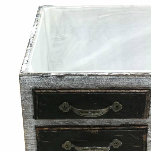 Floristik24 Macetero cajones madera metal blanco 40/36/32cm 3 uds