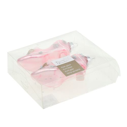 Floristik24 Bombas deco para el árbol de Navidad rosa 10cm 2pcs