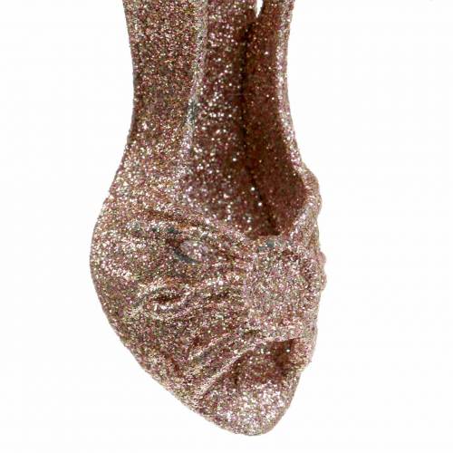 Floristik24 Bombas de adornos para árboles de Navidad rosa, purpurina 12cm 12pcs