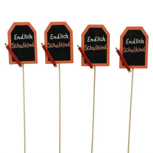 Artículo Tapón decorativo vuelta al cole “Por fin el colegio” madera 7×5,5cm 16 piezas