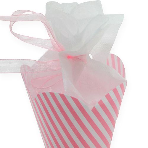 Floristik24 Bolso de encaje, mochila pequeña en rosa 15,5cm 12pcs