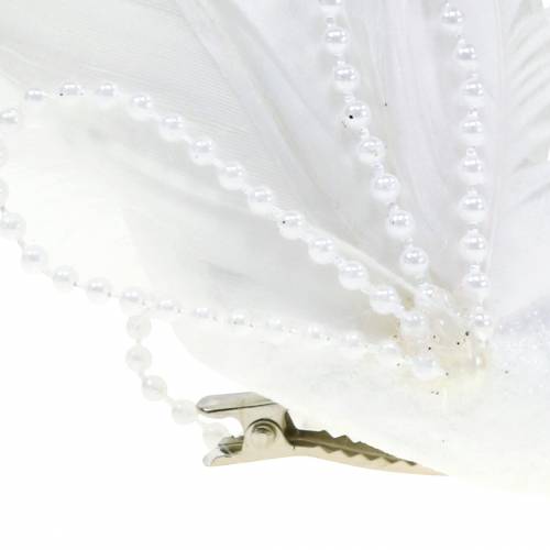 Floristik24 Adornos navideños cisne con corona y pluma 14cm