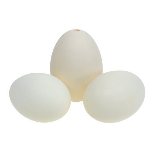 Floristik24 Huevos de cisne 9cm blanco crema 6uds