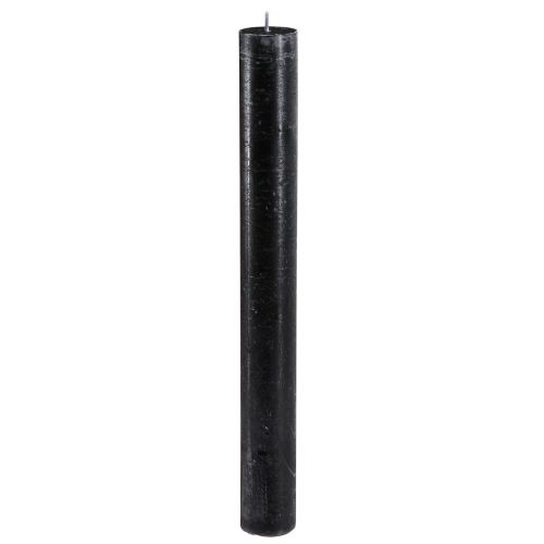 Floristik24 Velas negras velas de palo de color liso 34x300mm 4 piezas