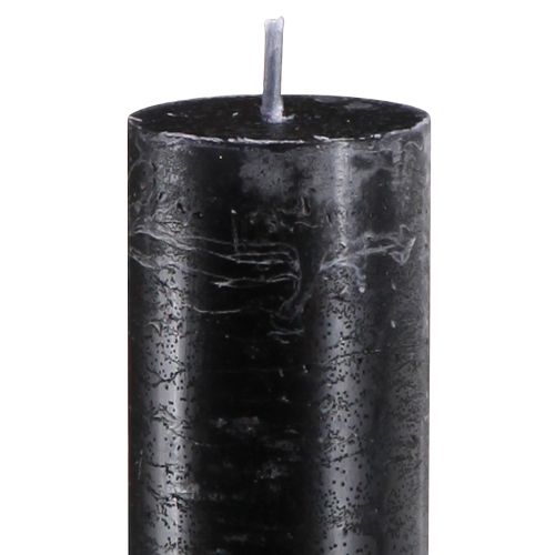 Floristik24 Velas negras velas de palo de color liso 34x300mm 4 piezas