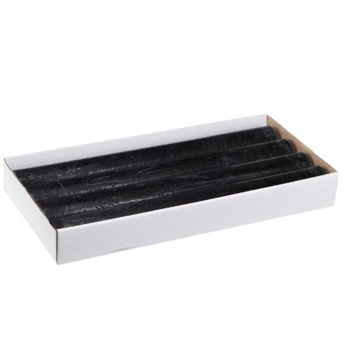 Floristik24 Velas negras velas de palo de color liso 34x300mm 4 piezas