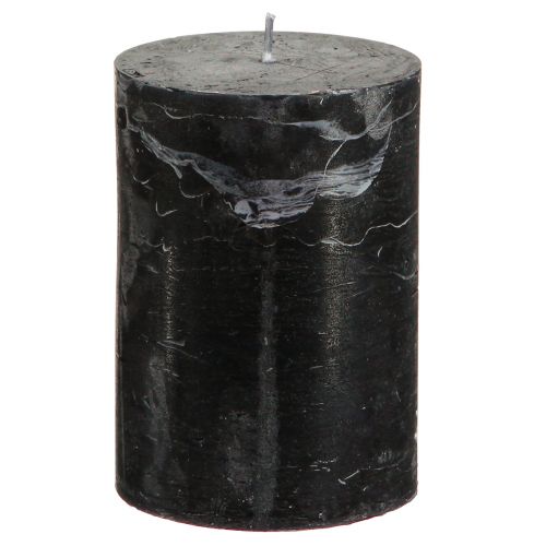 Artículo Velas negras velas de pilar color liso 70x100mm 4 piezas
