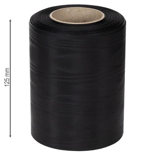 Cinta de corona negra 125mm 25m - Elegante cinta de luto para floristería y decoración, cinta de acetato | Floristik24.es