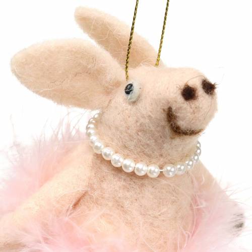 Floristik24 Cerdo para colgar rosa claro 13cm
