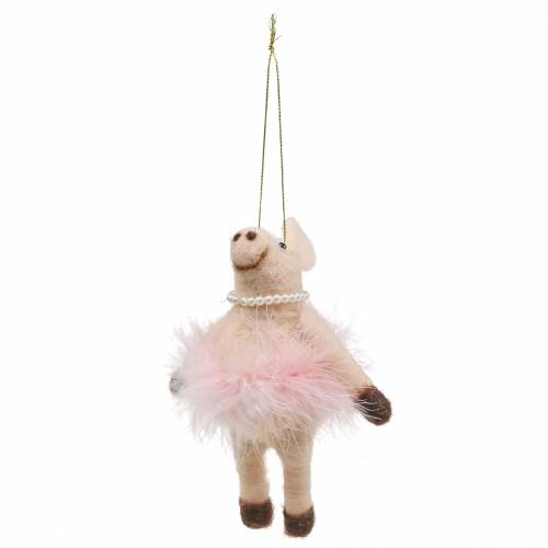 Floristik24 Cerdo para colgar rosa claro 13cm