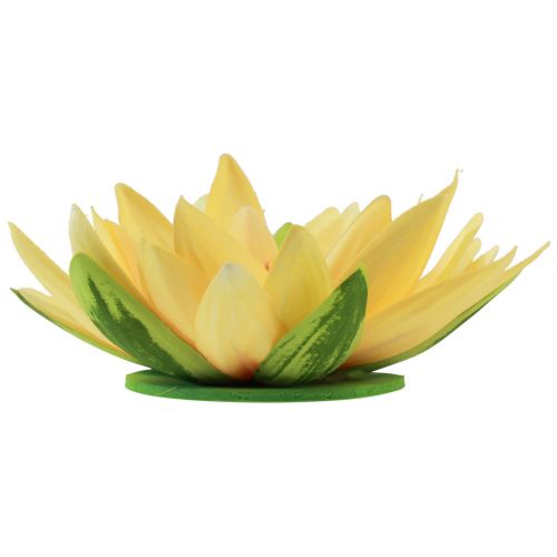 Artículo Nenúfar flotante artificial decoración de verano amarillo Ø15cm 2 piezas