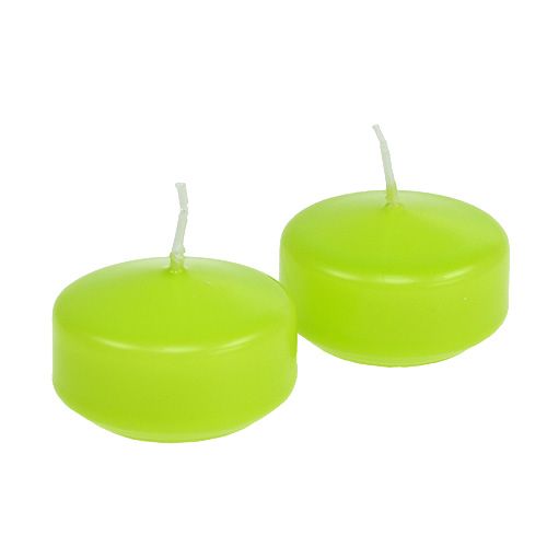 Floristik24 Velas flotantes verde 4,5cm 8pcs