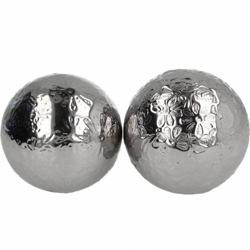 Floristik24 Bola flotante flores metal plateado Ø5.5cm surtido 6pcs