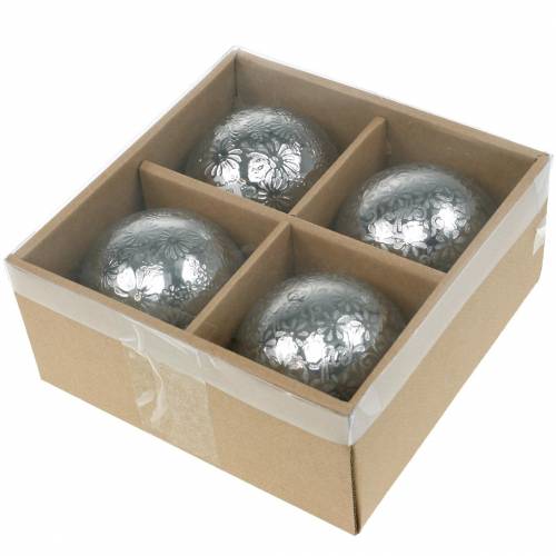 Floristik24 Bola flotante flores metal plata Ø8cm surtido 4pcs