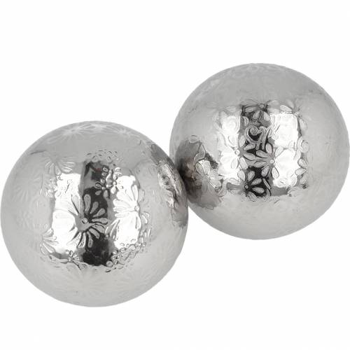 Floristik24 Bola flotante flores metal plata Ø8cm surtido 4pcs
