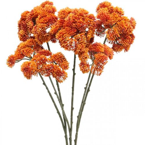 Floristik24 Sedum artificial sedum naranja otoño decoración 70cm 3pcs