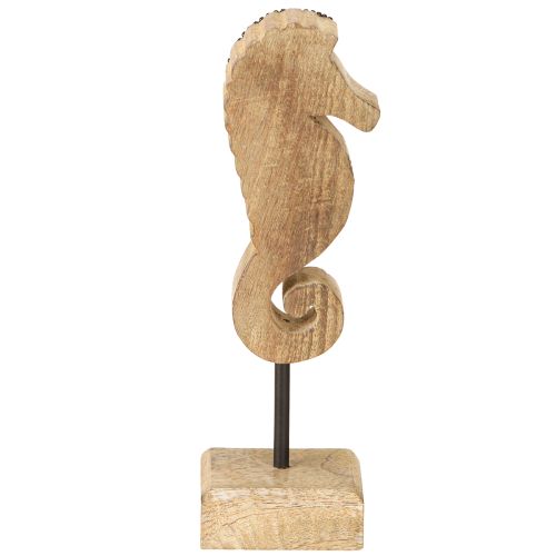 Artículo Decoración caballito de mar con perlas madera de mango decoración marítima 20cm