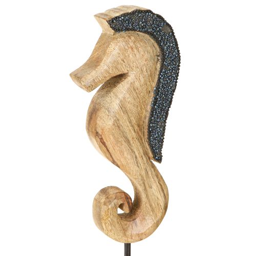 Artículo Decoración de caballito de mar con perlas decoración de mesa de madera de mango 28cm