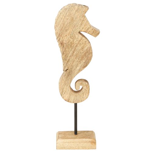 Artículo Decoración de caballito de mar con perlas decoración de mesa de madera de mango 28cm