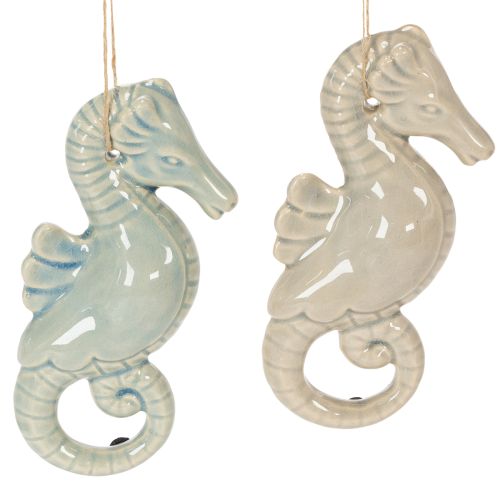 Decoración colgante de caballito de mar para salón y baño, estilo marinero de verano, 15 cm, 2 piezas