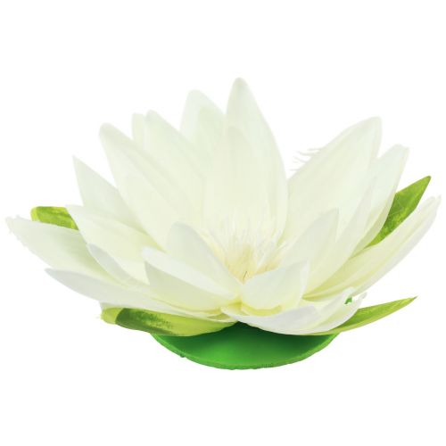 Floristik24 Nenúfar Flor Artificial Decoración De Mesa Flotante Crema Blanco Ø15cm