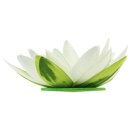 Artículo Nenúfar artificial flotante para mesa, color crema y blanco, diámetro 15 cm, 2 unidades