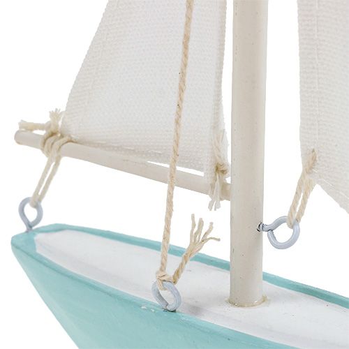 Floristik24 Velero de pie 14cm x 15.5cm azul-blanco