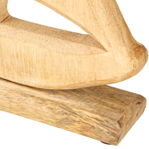 Artículo Velero de madera sobre base Decoración de mesa natural marítima H42cm