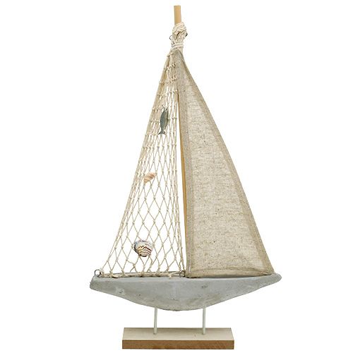 Floristik24 Velero de madera para decoración 25cm x 43cm.