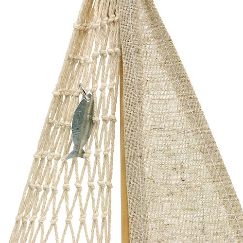 Floristik24 Velero de madera para decoración 25cm x 43cm.