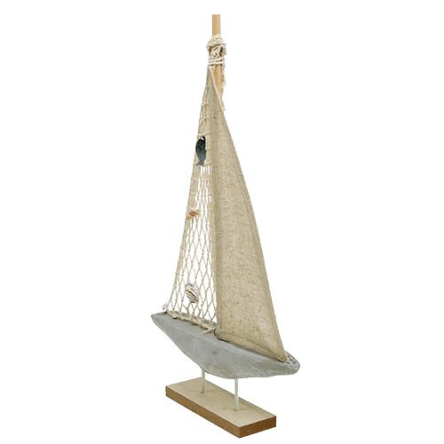 Floristik24 Velero de madera para decoración 25cm x 43cm.
