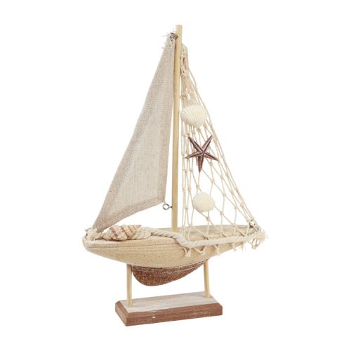 Floristik24 Decoración velero velero madera marrón 17,5×4×27,5cm