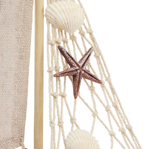 Floristik24 Decoración velero velero madera marrón 17,5×4×27,5cm