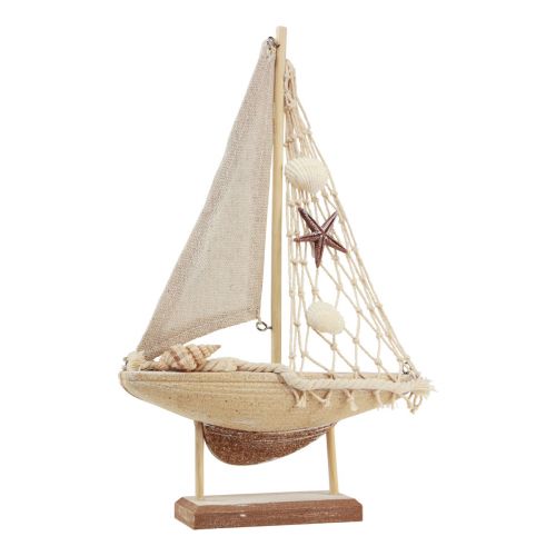 Floristik24 Decoración velero velero madera marrón 17,5×4×27,5cm