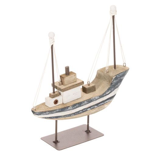 Decoración de barco, estilo marítimo, de madera con soporte, 20 cm. | Floristik24.es