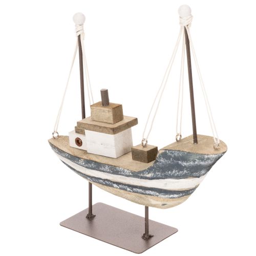 Decoración de barco, estilo marítimo, de madera con soporte, 20 cm. | Floristik24.es